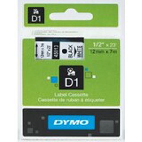 Dymo D1 Label Printer Tape 12Mmx7 Black On White