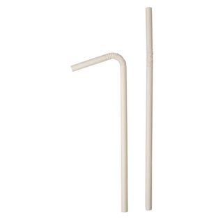 CPLA Flexi Straw White Individually Wrapped 210Mm /2000