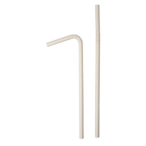 CPLA Flexi Straw White Individually Wrapped 210Mm /2000