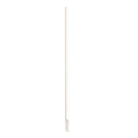 Paper Straw With Spoon 4 Ply Plain White /2400