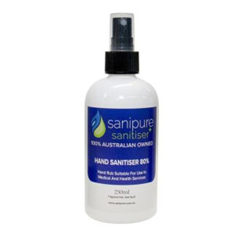 250Ml Liquid Hand Sanitiser Spray 80% Alc 12/Ctn