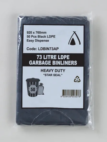 Bin Liner Black 73-75Lt 760X900 17Um /500