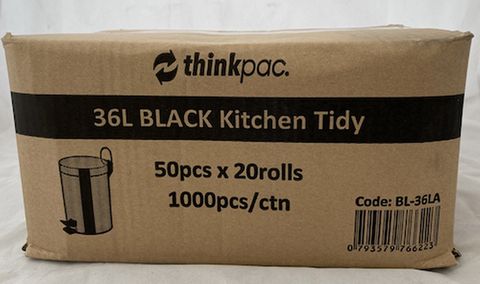 Tidy Bags Large Black 36Lt 70X59 Rolls / 1000