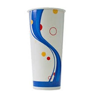 22Oz Candy Stripe Paper Cold Cup (20) / 500