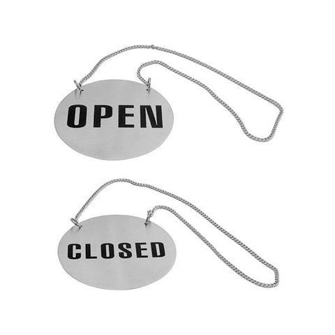 Open/Close Sign W/Chain 18/10