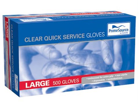 Glove PE Clear Quick Serve Large /500 (5)