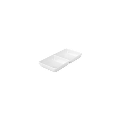 Ryner Melamine Divided Sauce Dish 100X75Mm White