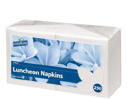 1 Ply Luncheon Napkins 310X310Mm White / 250 (10)