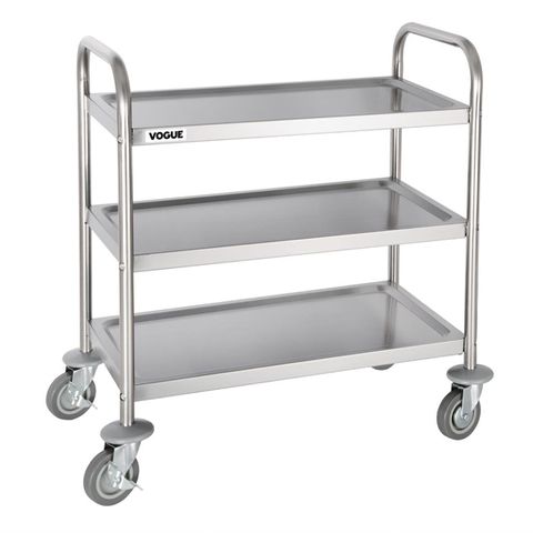 Vogue Stainless Steel 3 Tier Trolley Small 825X710