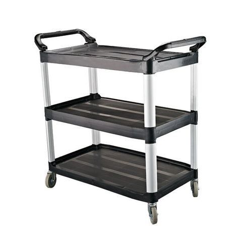 Trolley-Plastic 3 Shelf Bk 845X430X950Mm