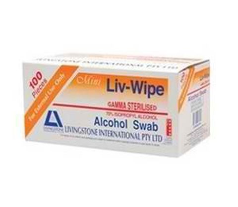 Universal Liv Wipe Alcohol Swab 62X30mm /100Pk