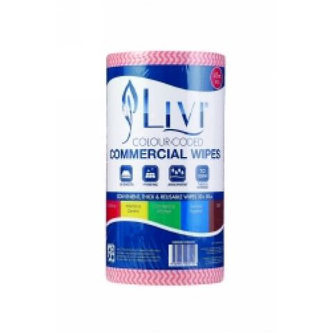 Livi Commercial Wipes Red Roll 6007