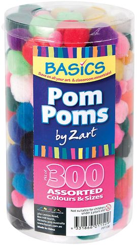 Basic Pom Poms Asst 300'S