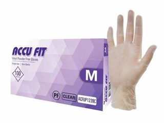 AccuFit Gloves Clear Vinyl Powder Free Small /100