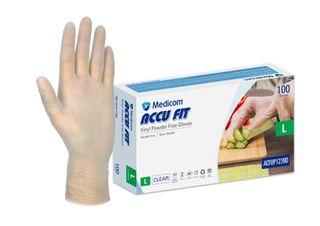 AccuFit Gloves Clear Vinyl Powder Free Large /100
