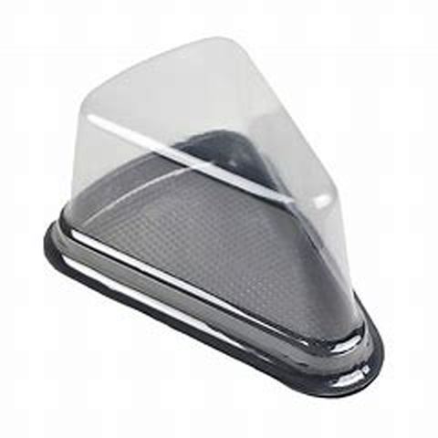 Clear Top Cake Wedge W Black Base Ctn200