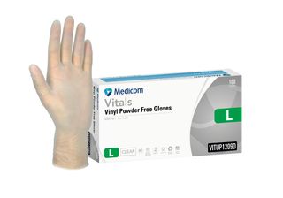 Gloves Medical Vinyl Powdered Clear Large /100