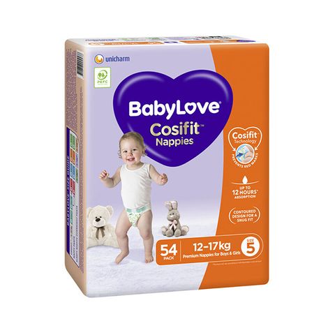 Baby Love Nappies Unisex Size 5 Walker 12-17kg /162