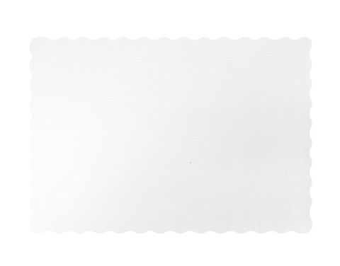 Scalloped Tray Mat 430X300Mm - White / 500