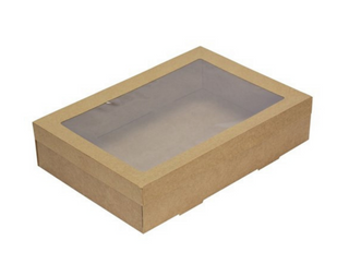 #2 Catering Tray Kraft Lid With Window 14X10" /100