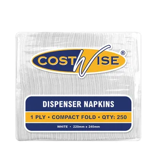 Napkin 1Ply D-Fold Compact White / 5000
