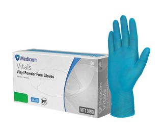 Vinyl Blue Powder Free Gloves Small - Box 100