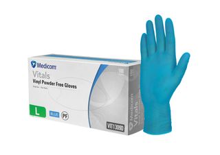 Vinyl Blue Powder Free Gloves Small - Box 100