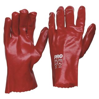 Red PVC Gloves 27 Cm / Pair