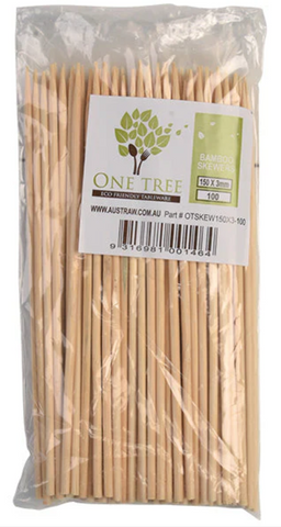 Bamboo Skewer 150Mm Pkt 100