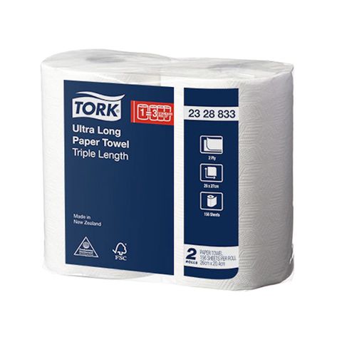 Tork Ultra Long Absorbent Paper Towel 2Ply/Pk 2