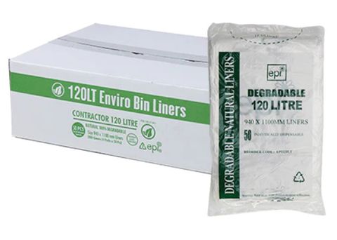 Bin Liner Epi Biodegradable 120Lt LDPE 950X1100 /100