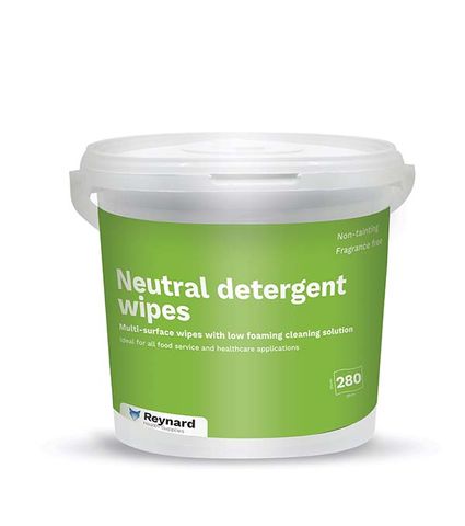 Neutral Detergent Wipes Tub 25X28Cm 280 Wipes /2