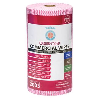 Eclipse Red Wipes 30Cm X 50Cm 80Sh / Roll