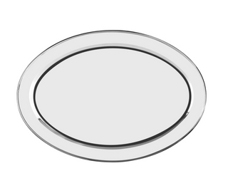 Chef Inox Oval Platter Rolled Edge Stainless Steel 500Mm