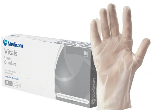 Gloves CPE Powder Free Clear Large /100