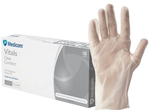 Gloves CPE Powder Free Clear Small /100