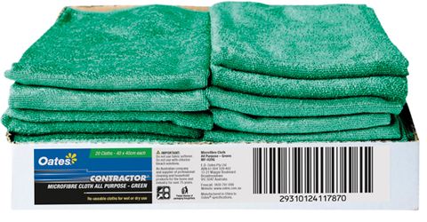 Oates Microfibre Cloth Green 40X40Cm / Each