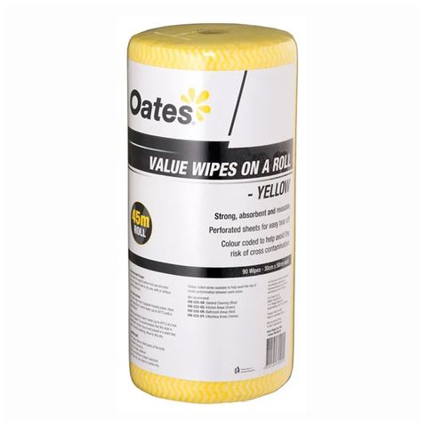 Oates Value Wipes Roll Yellow