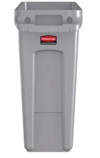 Rubbermaid Slim Jim Container With Venting Channels Grey 87L