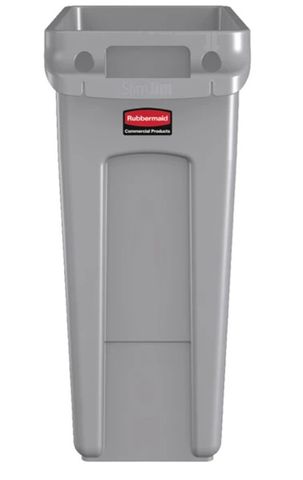 Rubbermaid Slim Jim Container With Venting Channels Grey 87L