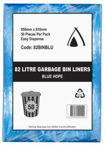 Bin Liner 82 LTR HD Blue 950X810Mm / 500