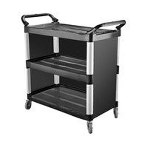 Caterax Utility Trolley 3 Shelf Closed Side 845X430X950Mm Black