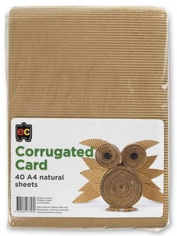Corrugated Card A4 Natural Colours PK40