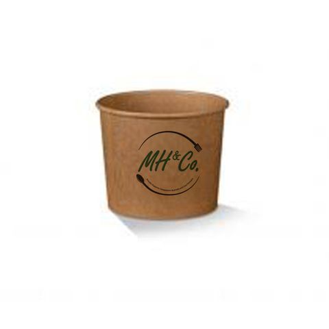 Custom Print Bowl PLA Coated Paper 8Oz MH&Co / 1000 HOLDING STOCK