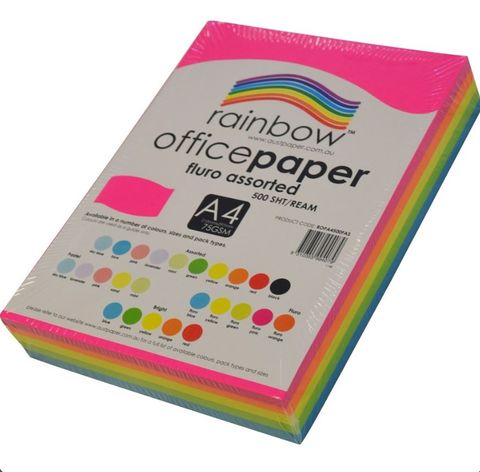 Paper Fluoro Asst Colours 500 Pack