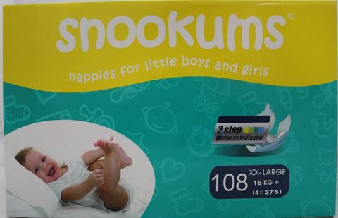 Snookums Nappy XXL (16+ Kg) 108/Ctn