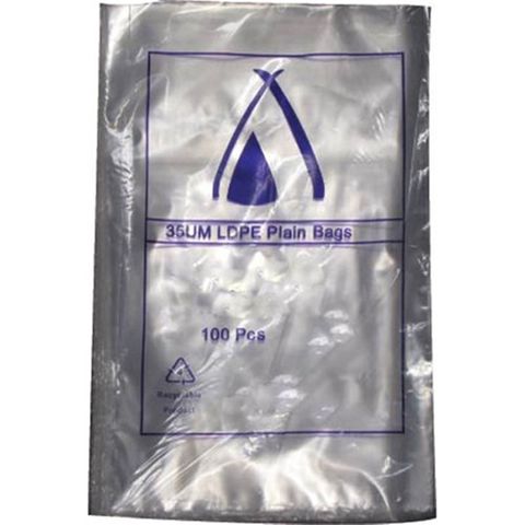35 Micron Ldpe Plain Bags 230 X 150 Clea