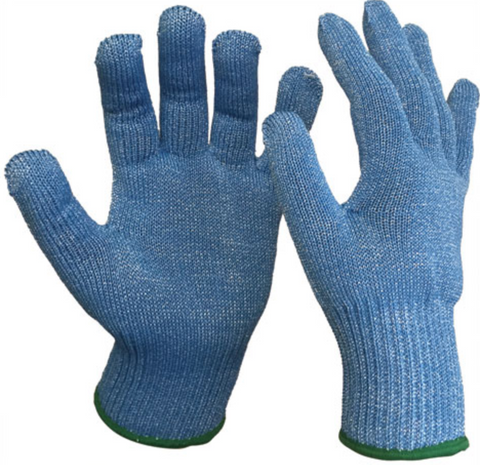 PROTEC7112 Blade Cut 5 Food Glove Blue - Standard Cuff - Medium (Green Band)