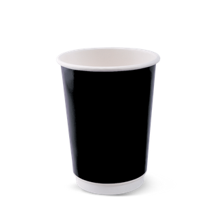 Coffee Cup Combo Double Wall Smooth Black 12Oz /25