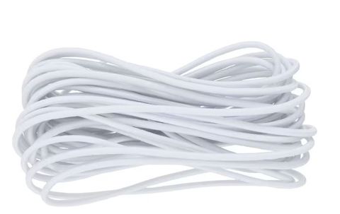 White Round Elastic 2Mm X 5M